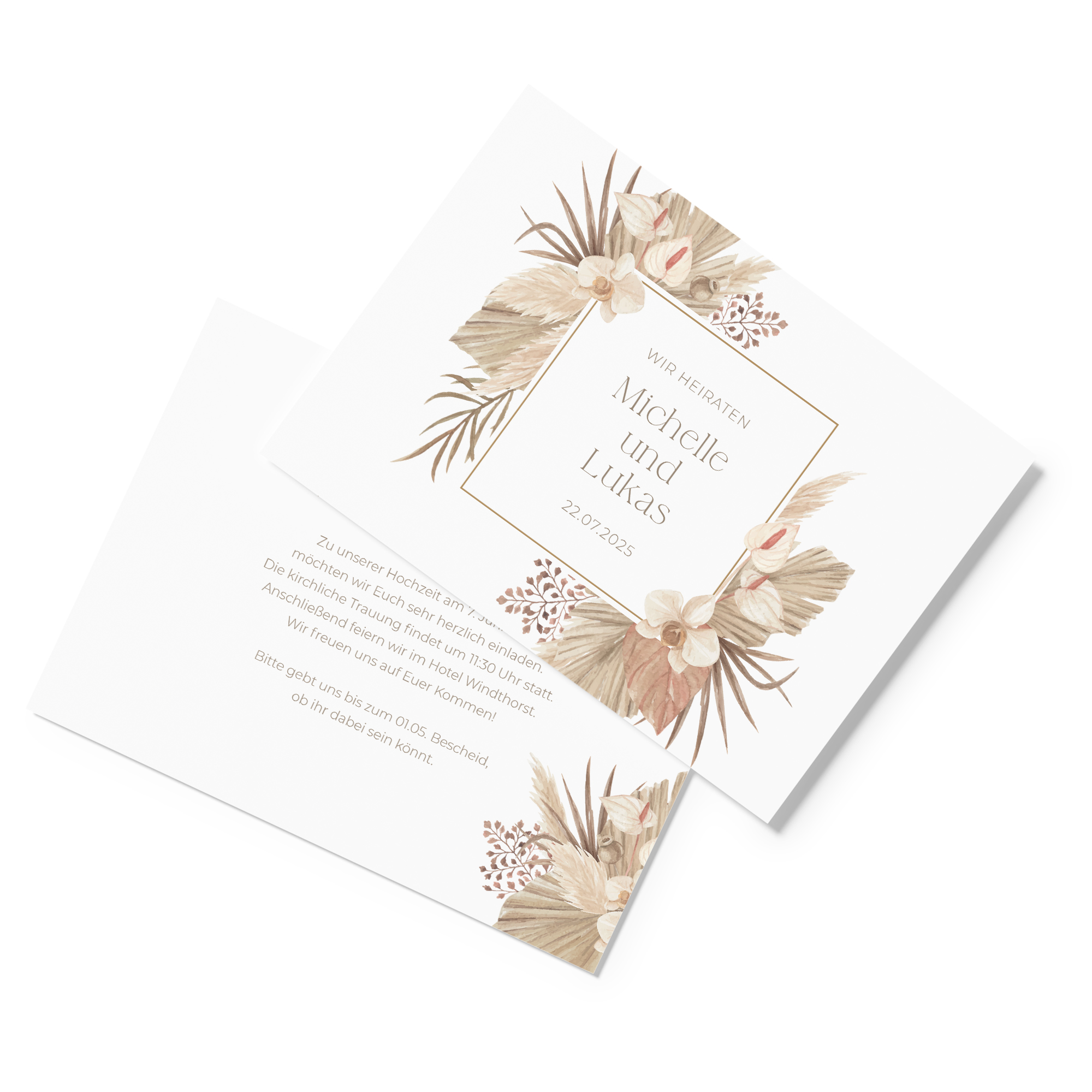 Postkarte DIN A6 im Querformat - Boho "Golden Haze"