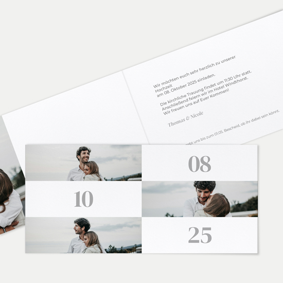 Klappkarte DIN lang im Querformat Minimalistisch - "Oslo"