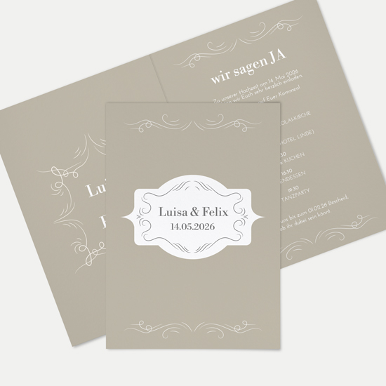 Klappkarte DIN A6 im Hochformat - Vintage - "Antique Peony"