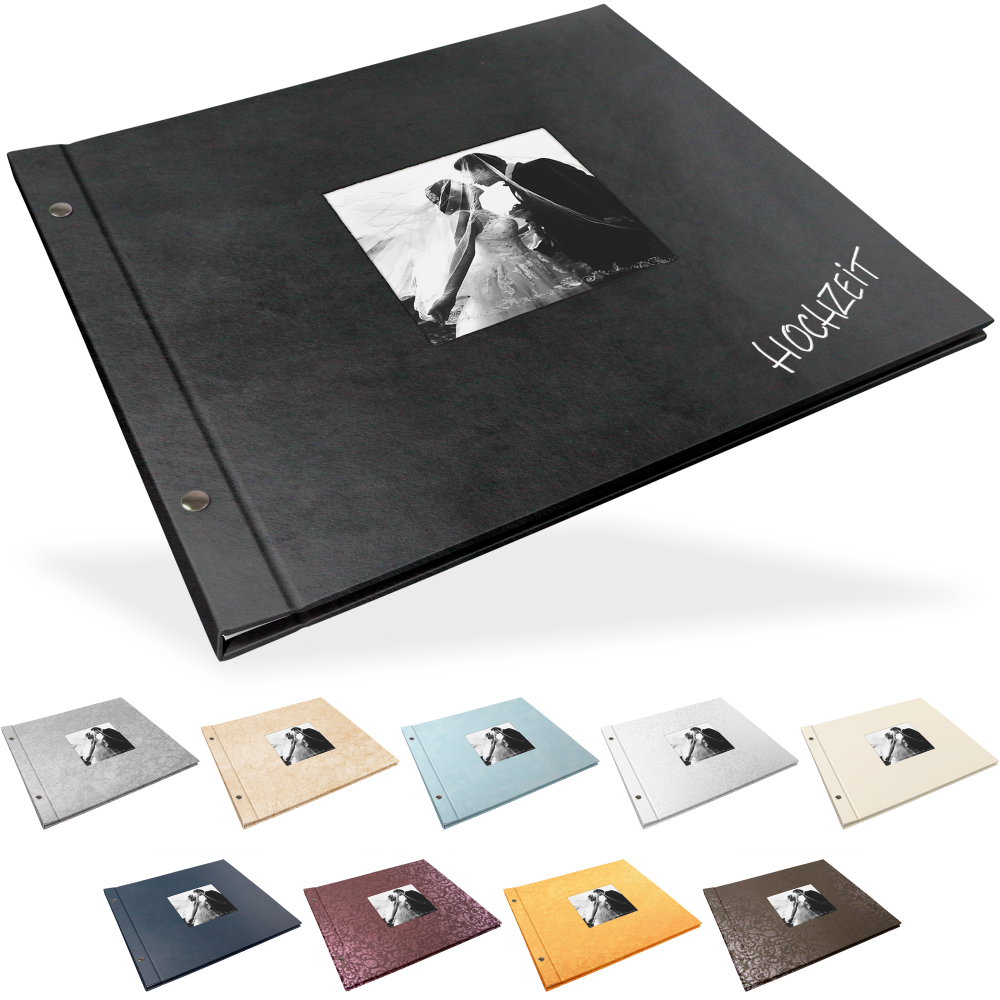 Portraitalbum Comfort-Line 37 x 32 cm, Weiß, mit Bildausschnitt