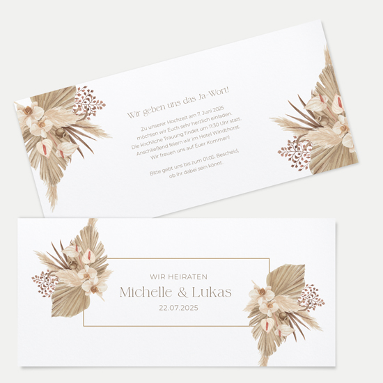 Postkarten DIN lang im Querformat 210 x 98 mm - Boho "Golden Haze"