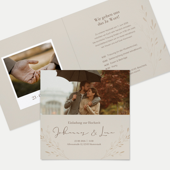 Klappkarte Quadratisch 148 x 148 mm - Vintage "Golden Memories"