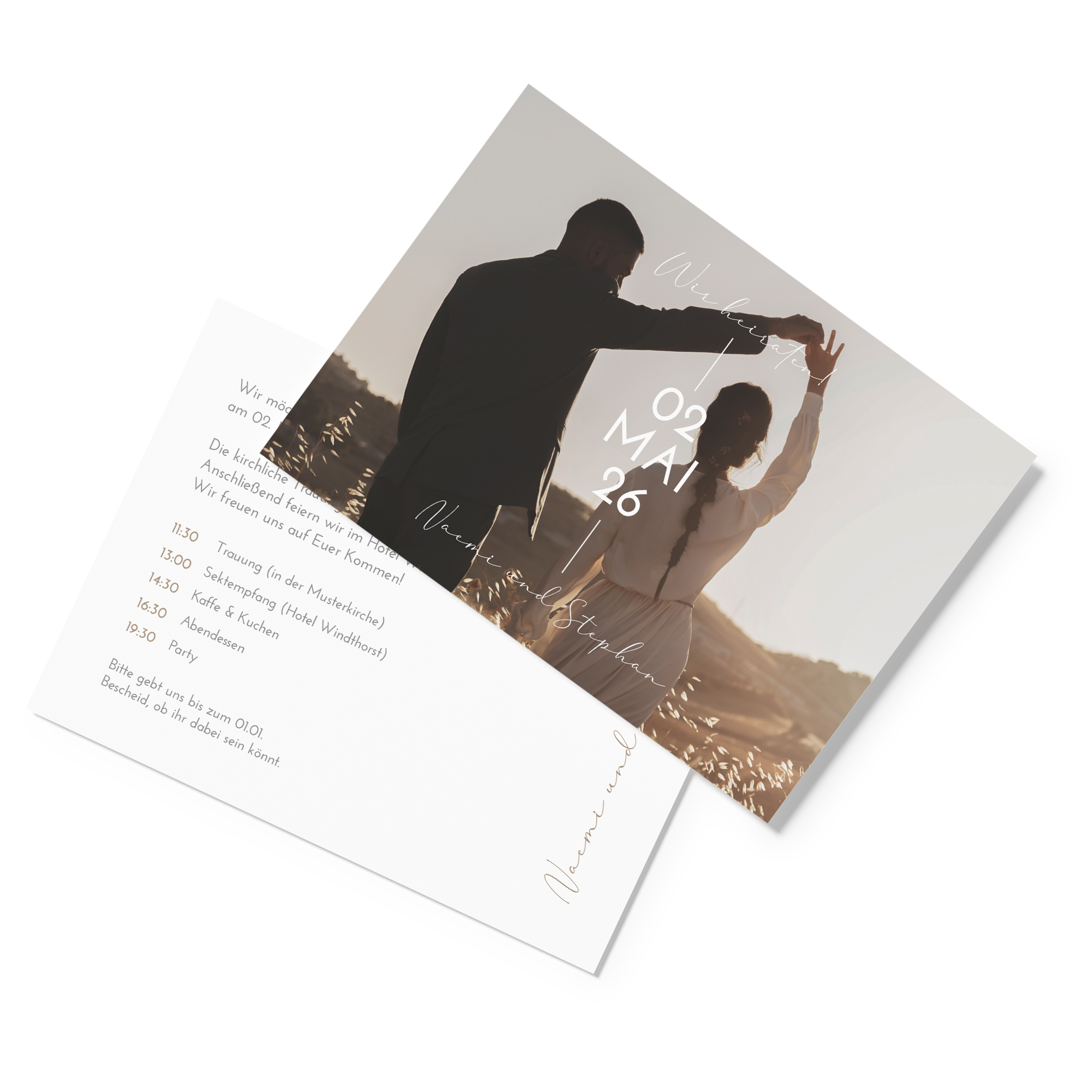 Postkarte DIN A6 im Querformat - Minimalistisch "Still Lines"