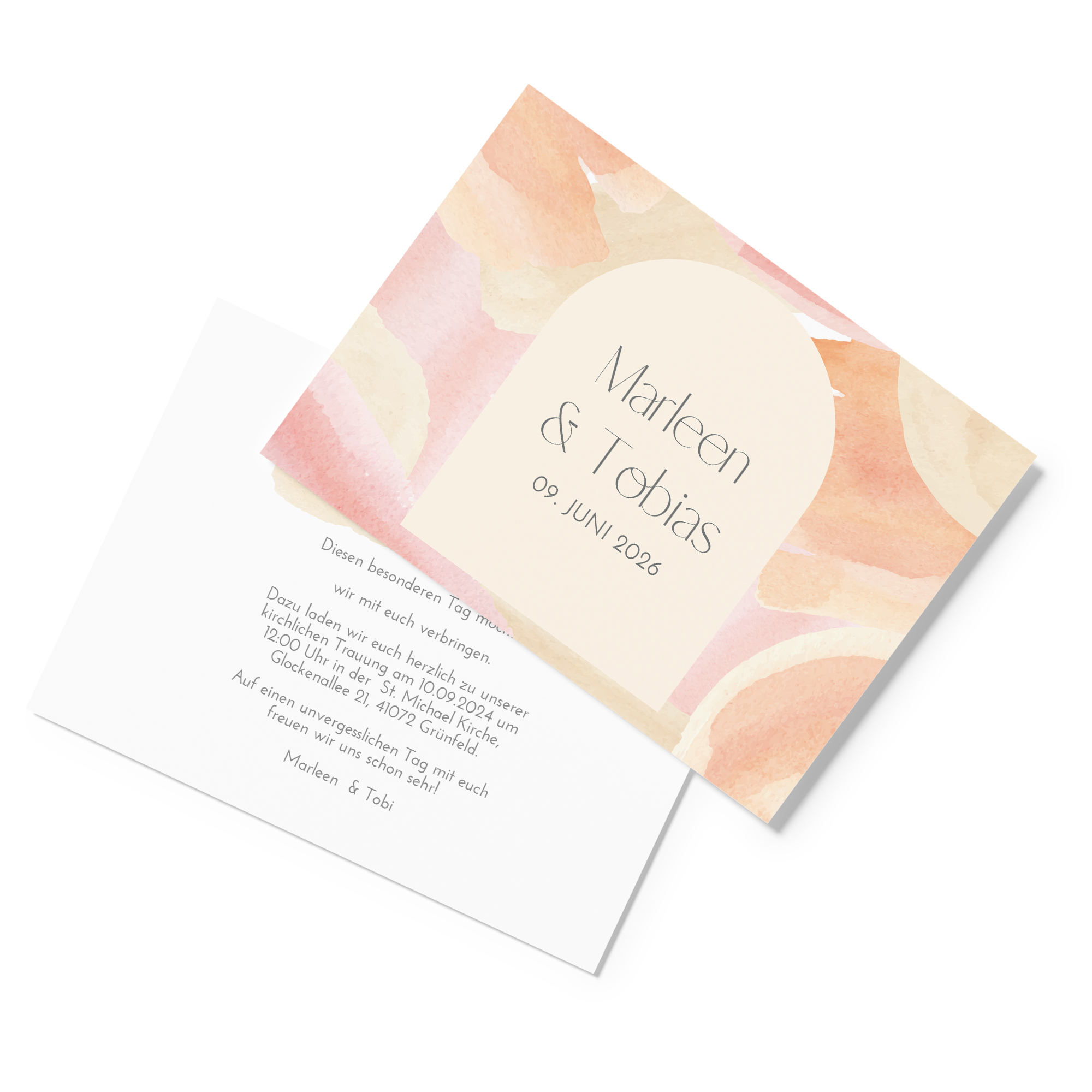 Postkarte DIN A6 im Querformat - Aquarell "dusty Bloom"