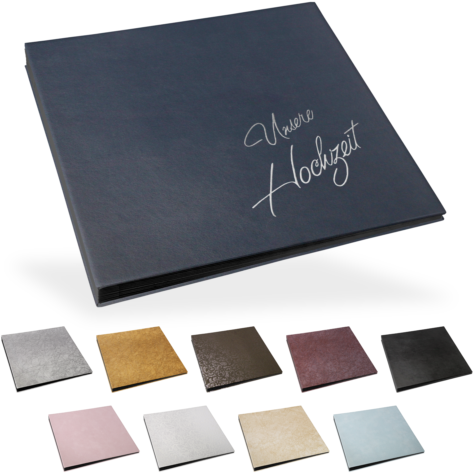 Blockalbum 22 x 22 cm, schwarze Inhaltsseiten, ohne Bilddurchstanzung