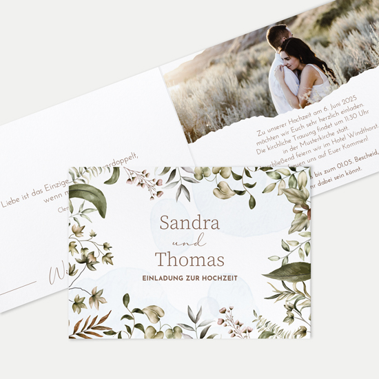 Klappkarte DIN A6 im Querformat - Boho "Nature Hold"