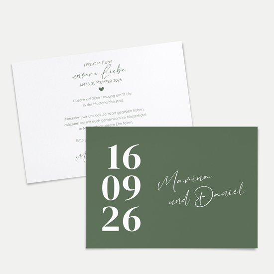 Postkarte DIN A6 im Querformat - Minimalistisch "Simply Green"