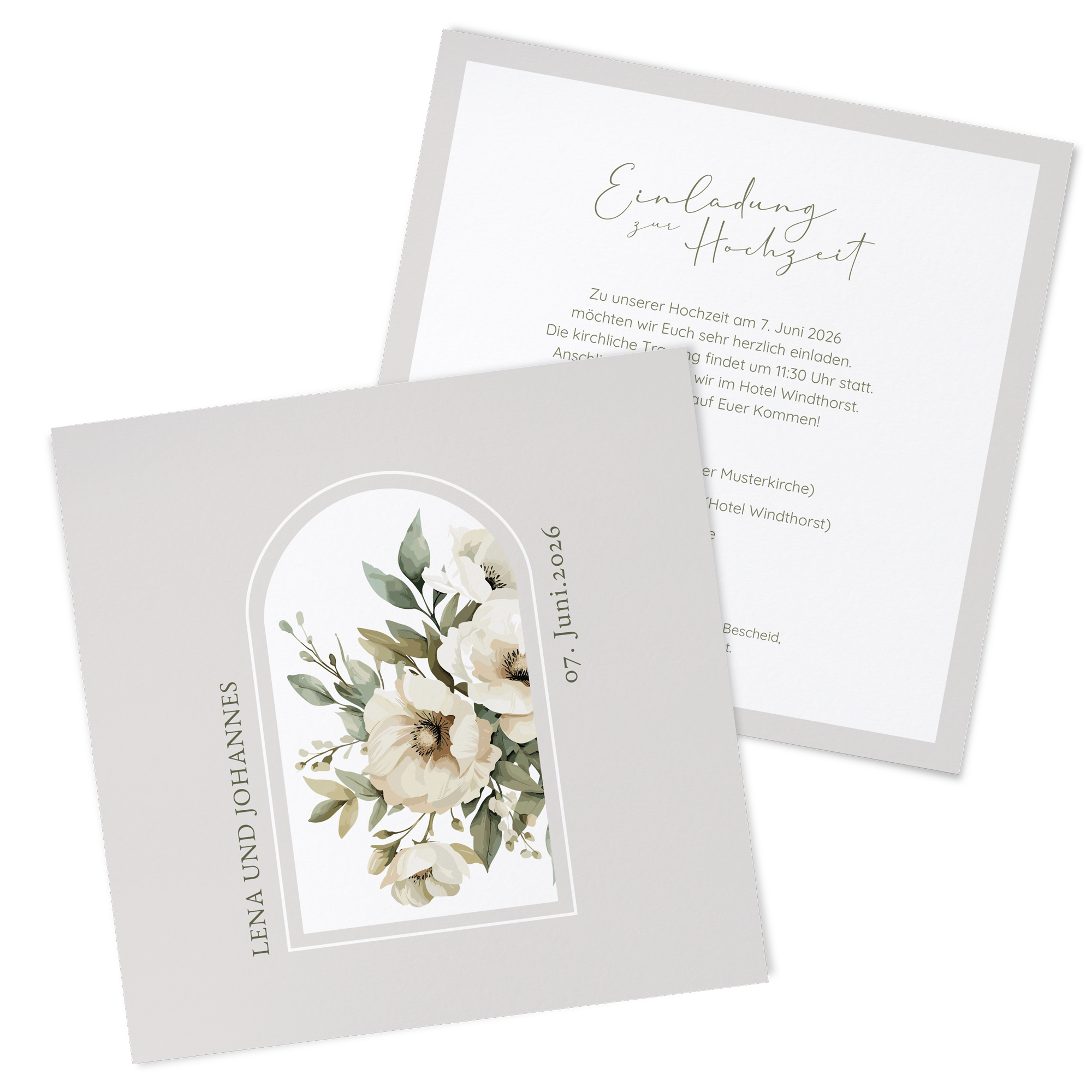 Postkarte Quadrat 148 x 148 mm - Vintage "Ivory Garden"