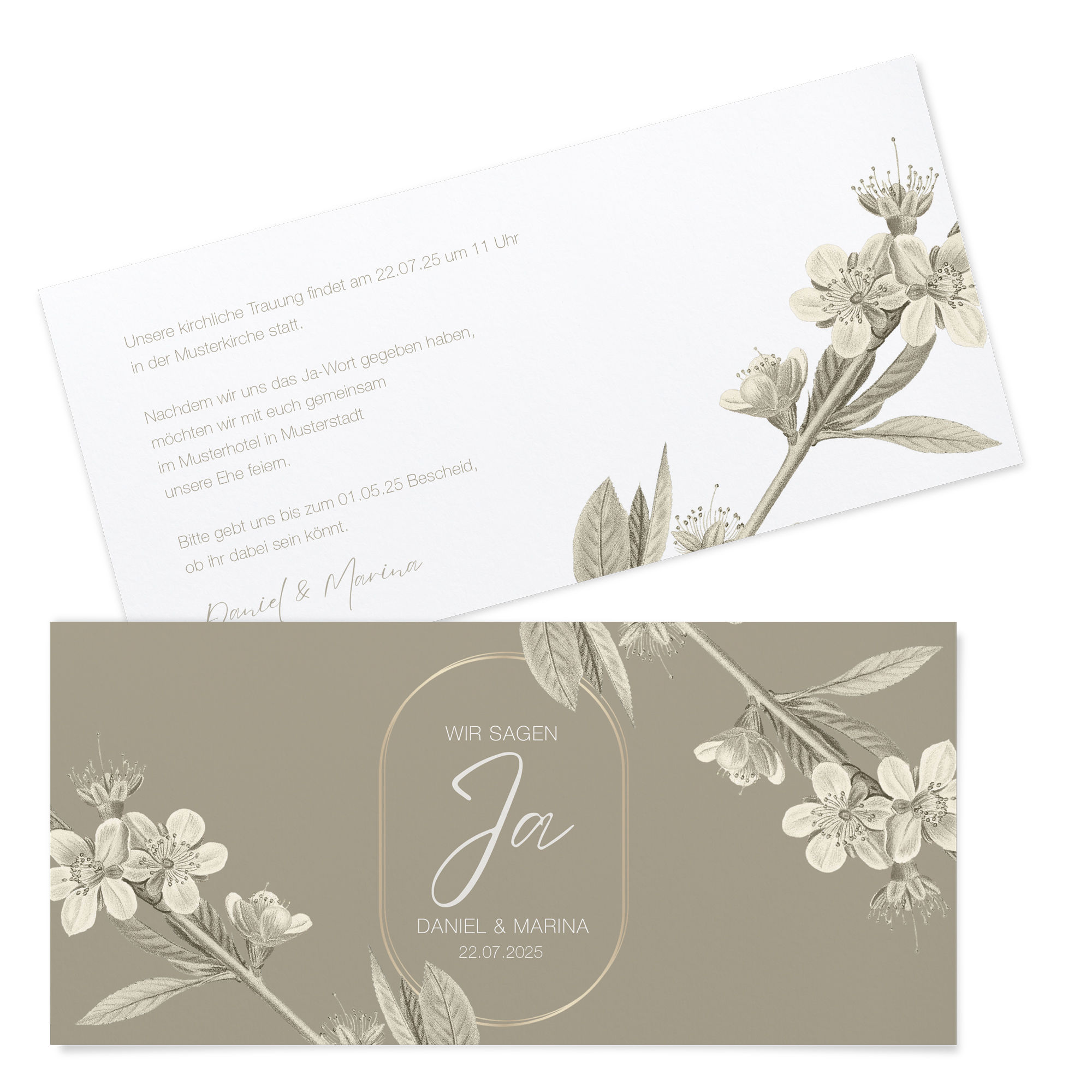 Postkarten DIN lang im Querformat 210 x 98 mm - Floral "Classic Flora"