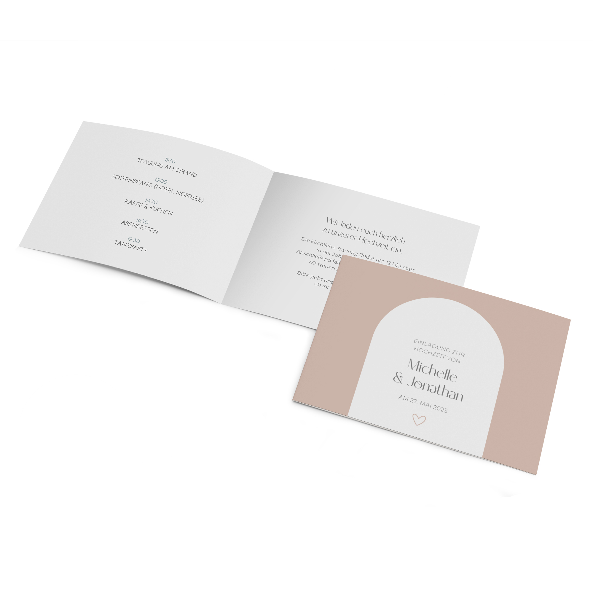 Klappkarte DIN A6 im Querformat - Minimalistisch "Lille"