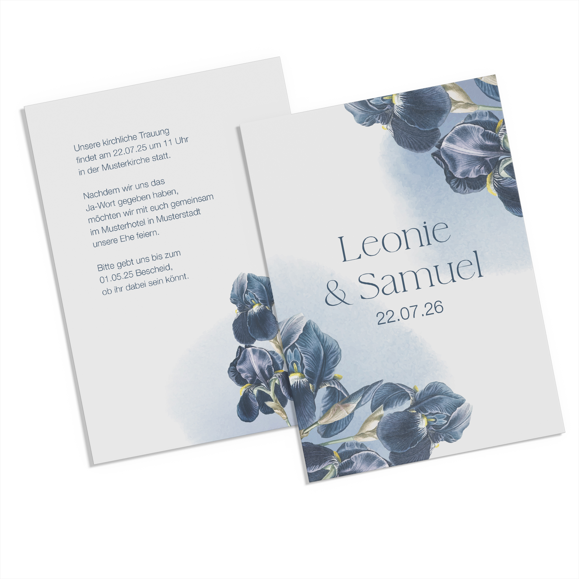 Postkarte DIN A6 im Hochformat - Floral "Blue Petal"