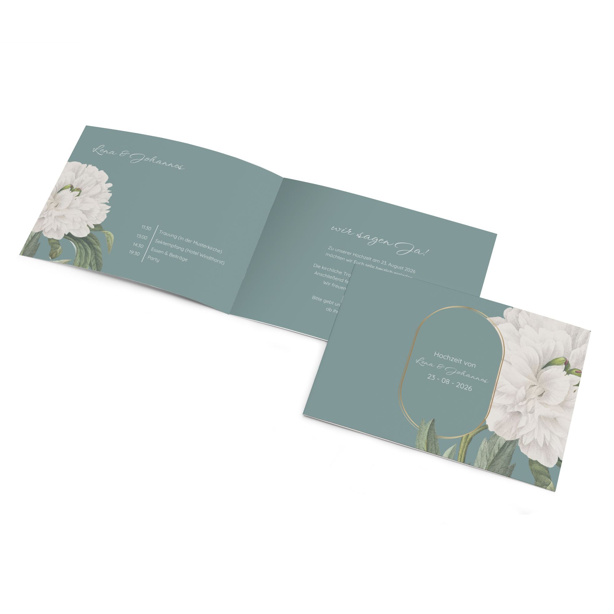 Klappkarte DIN A6 im Querformat - Vintage - "Floral Epoque"