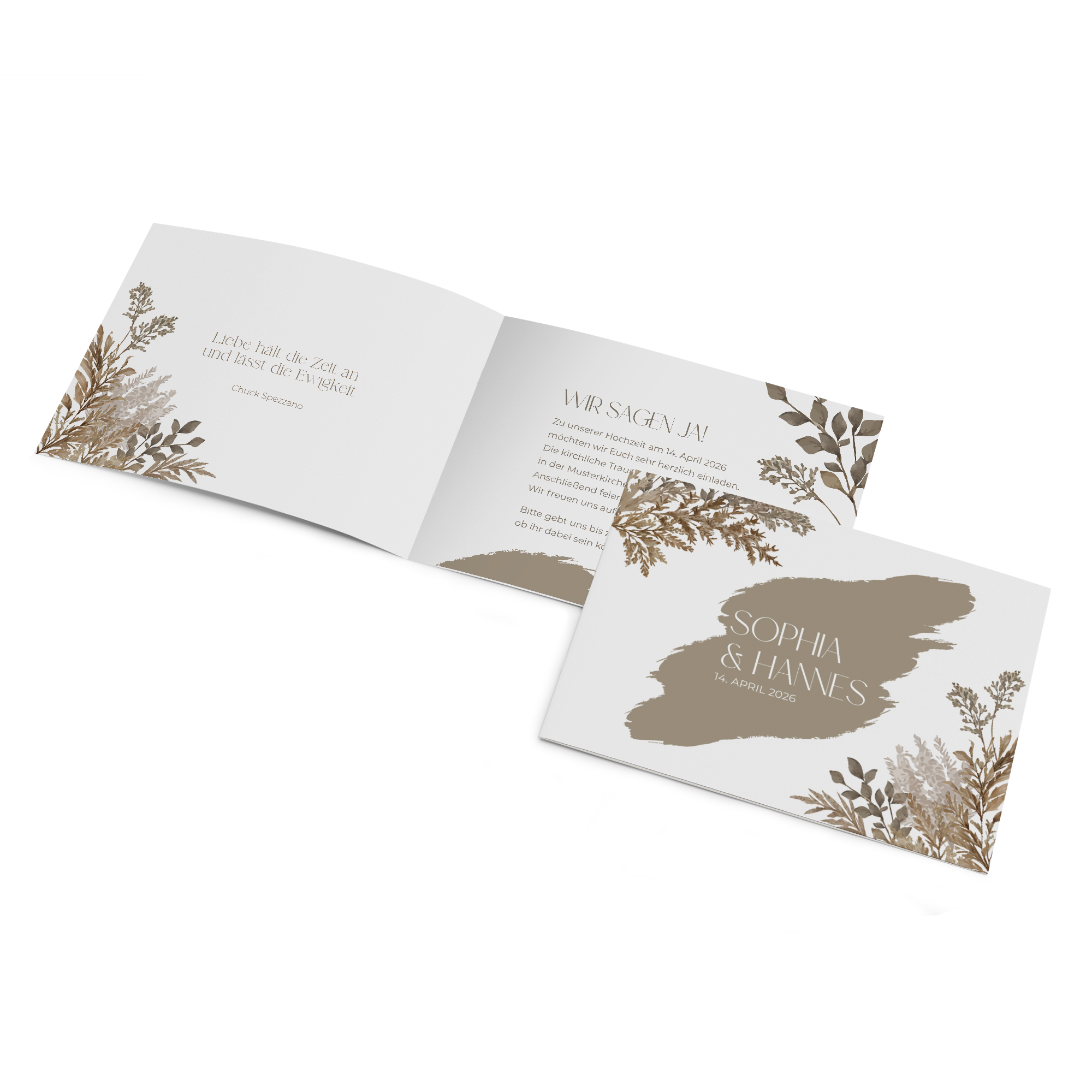 Klappkarte DIN A6 im Querformat - Boho "Earthstroke"