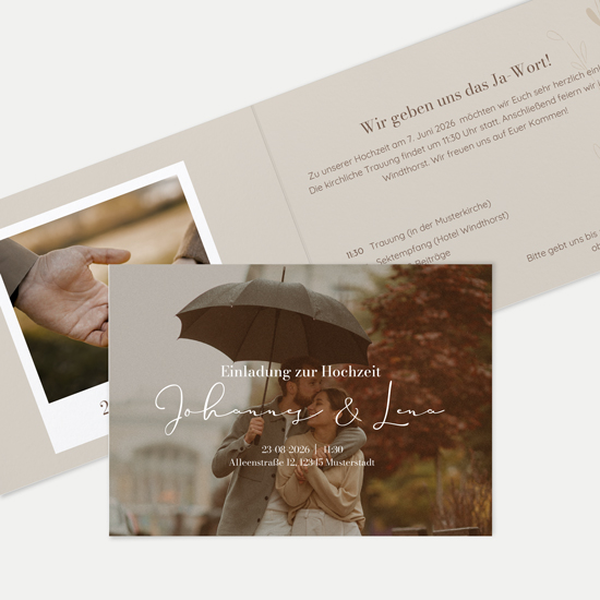 Klappkarte DIN A6 im Querformat - Vintage - "Golden Memories"