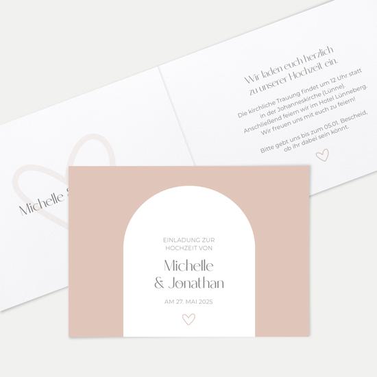 Klappkarte DIN A6 im Querformat - Minimalistisch "Lille"