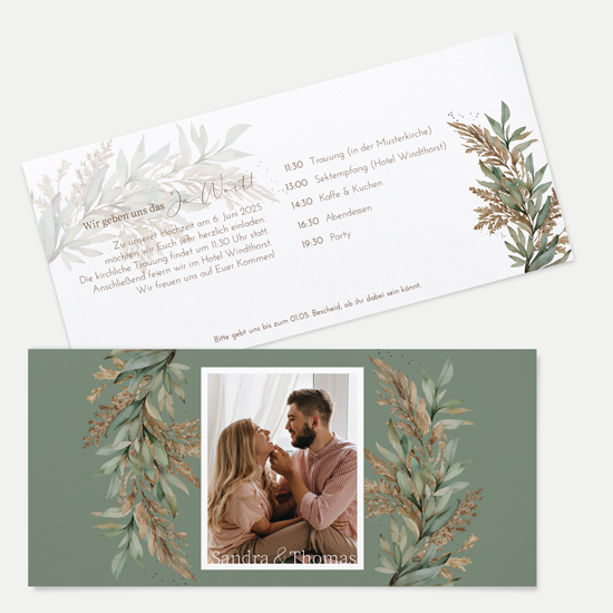 Postkarten DIN lang im Querformat 210 x 98 mm - Boho "Rooted Together"