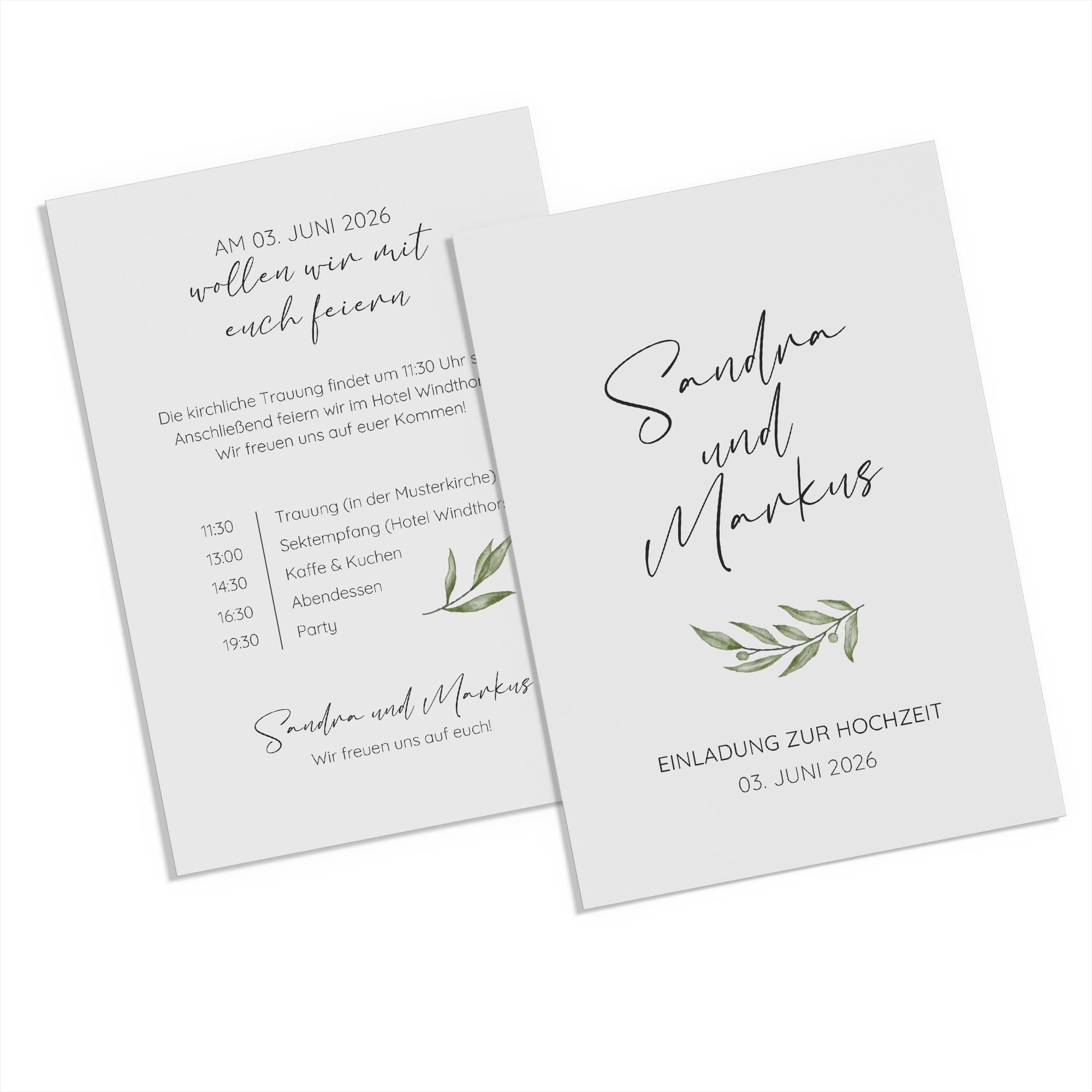 Postkarte DIN A6 im Hochformat - Minimalistisch "Olivetta"