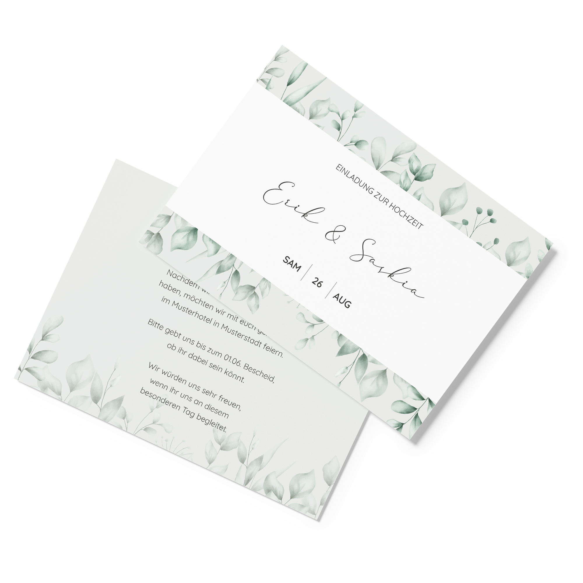 Postkarte DIN A6 im Querformat - Greenery - "Evergreen Mint"