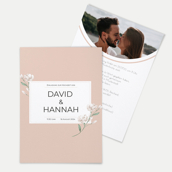 Postkarte DIN A6 im Hochformat - Floral "Neutral Florals"