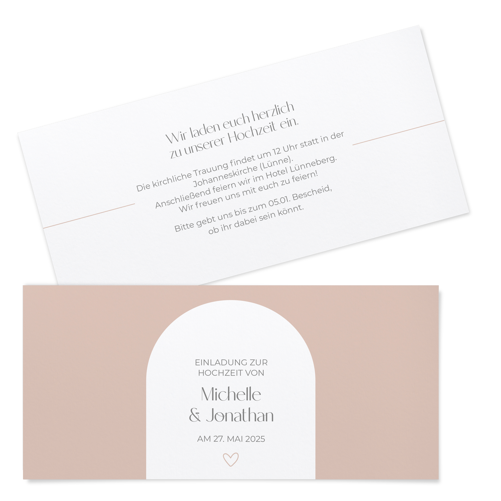 Postkarten DIN lang im Querformat 210 x 98 mm - Minimalistisch "Lille"