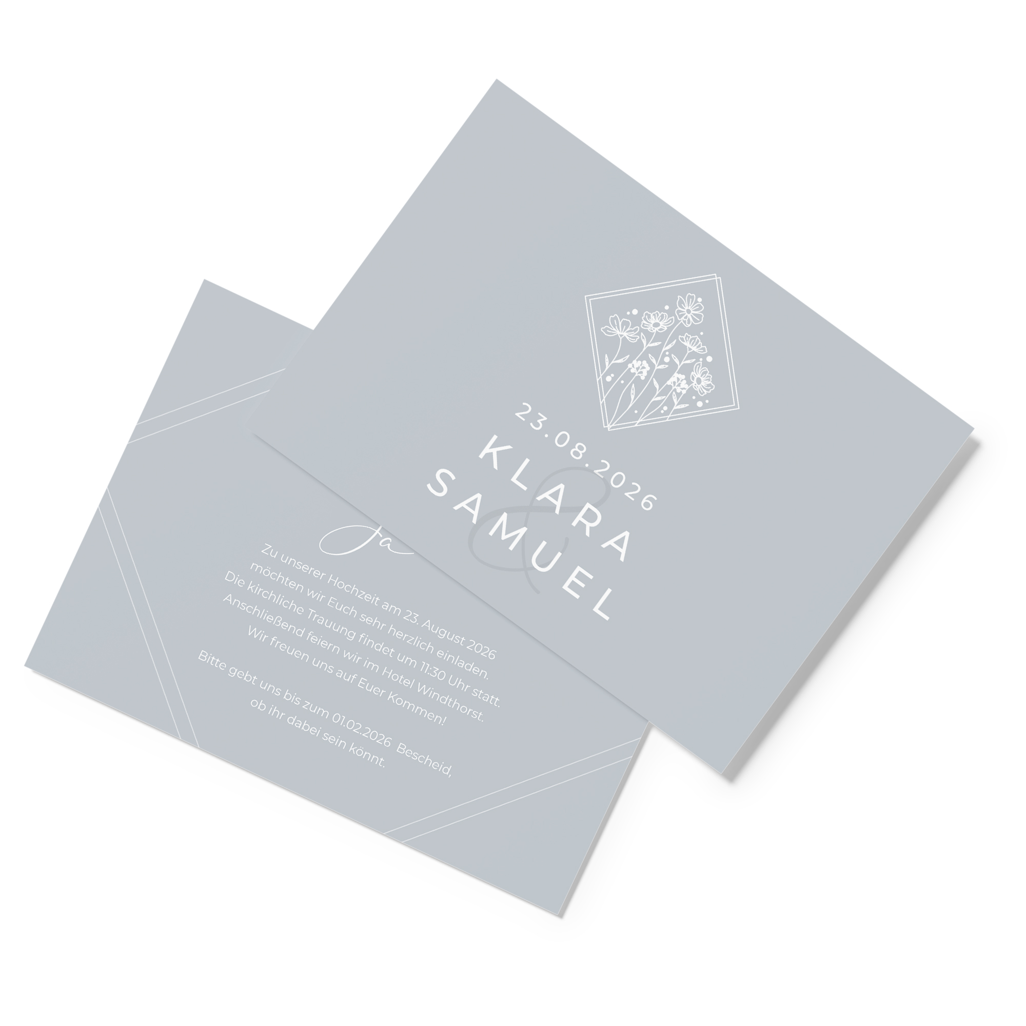 Postkarte DIN A6 im Querformat - Vintage "La Fleur Bleue"