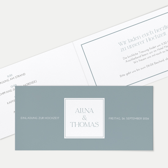 Klappkarte DIN lang im Querformat Minimalistisch - "Nordic Shore "