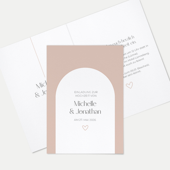 Klappkarte DIN A6 im Hochformat - Minimalistisch - "Lille"