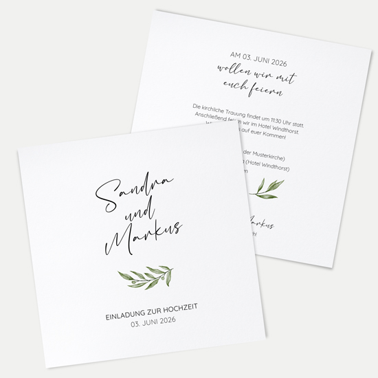 Postkarte Quadrat 148 x 148 mm - Minimalistisch "Olivetta"