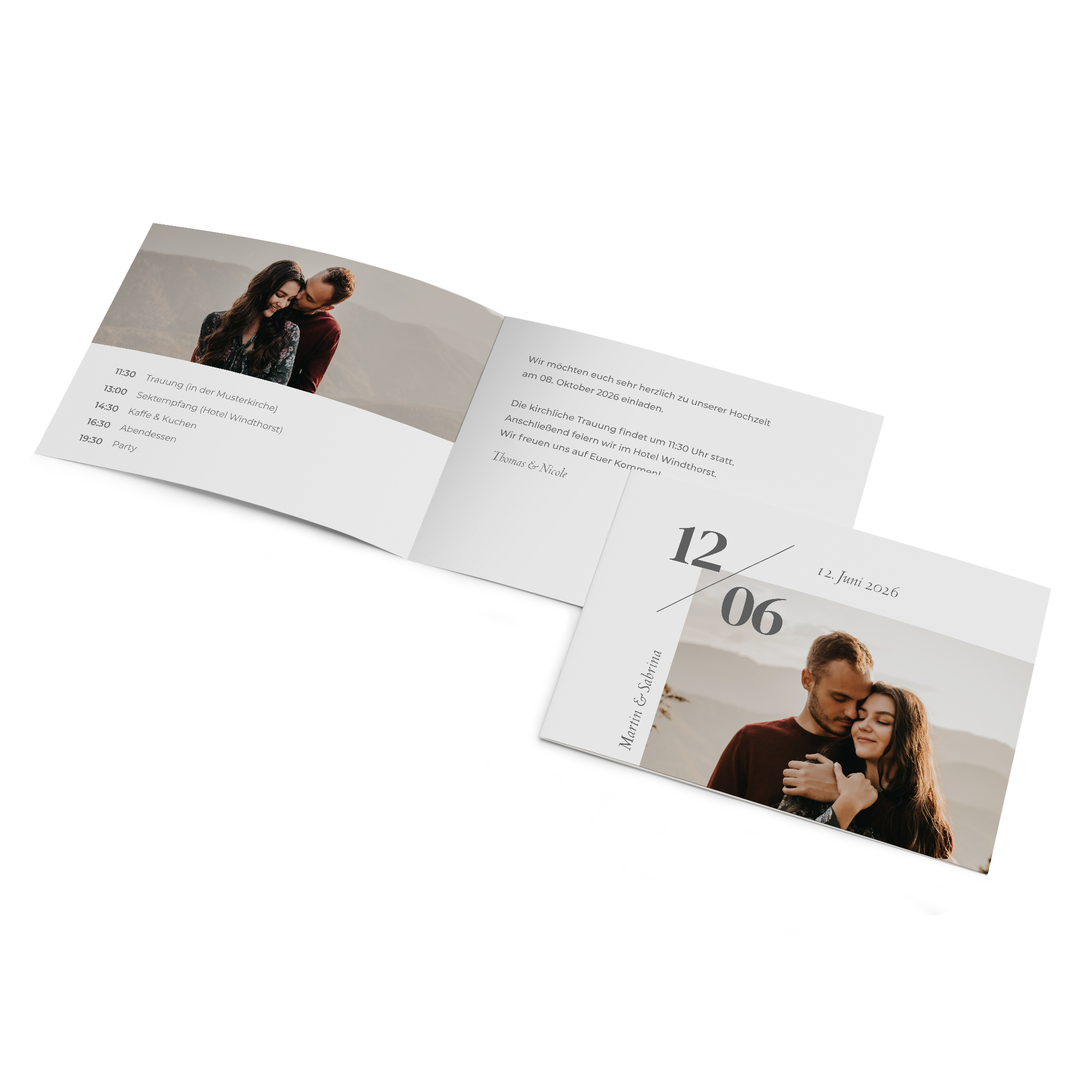 Klappkarte DIN A6 im Querformat - Minimalistisch "Helsinki"