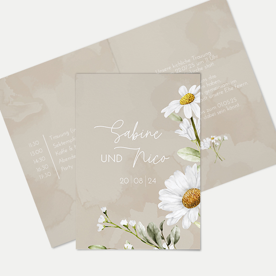 Klappkarte DIN A6 im Hochformat - Floral "Daisy Field"