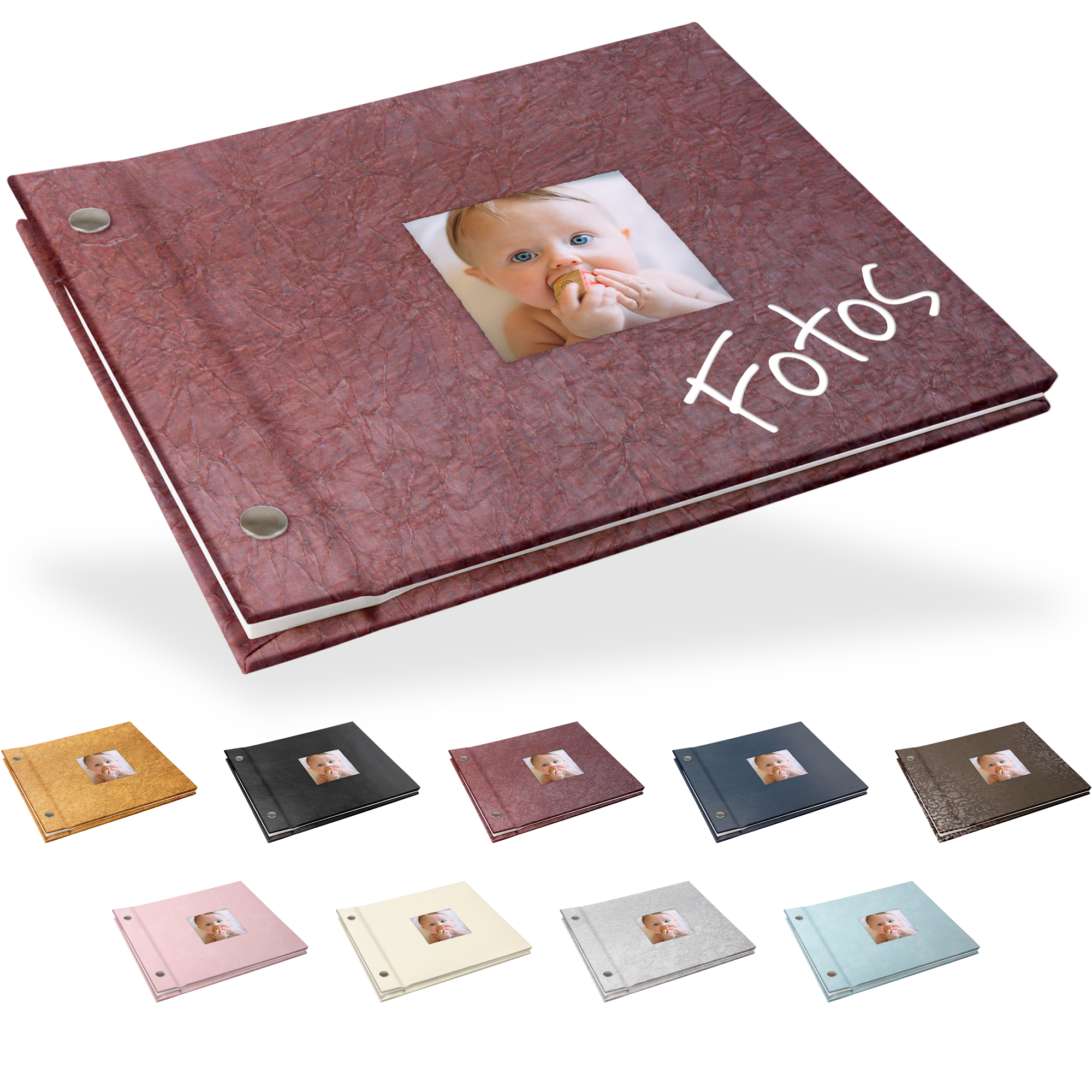 Portraitalbum Trend-Line, Format 19 x 17 cm, mit Bildausschnitt, Weiß