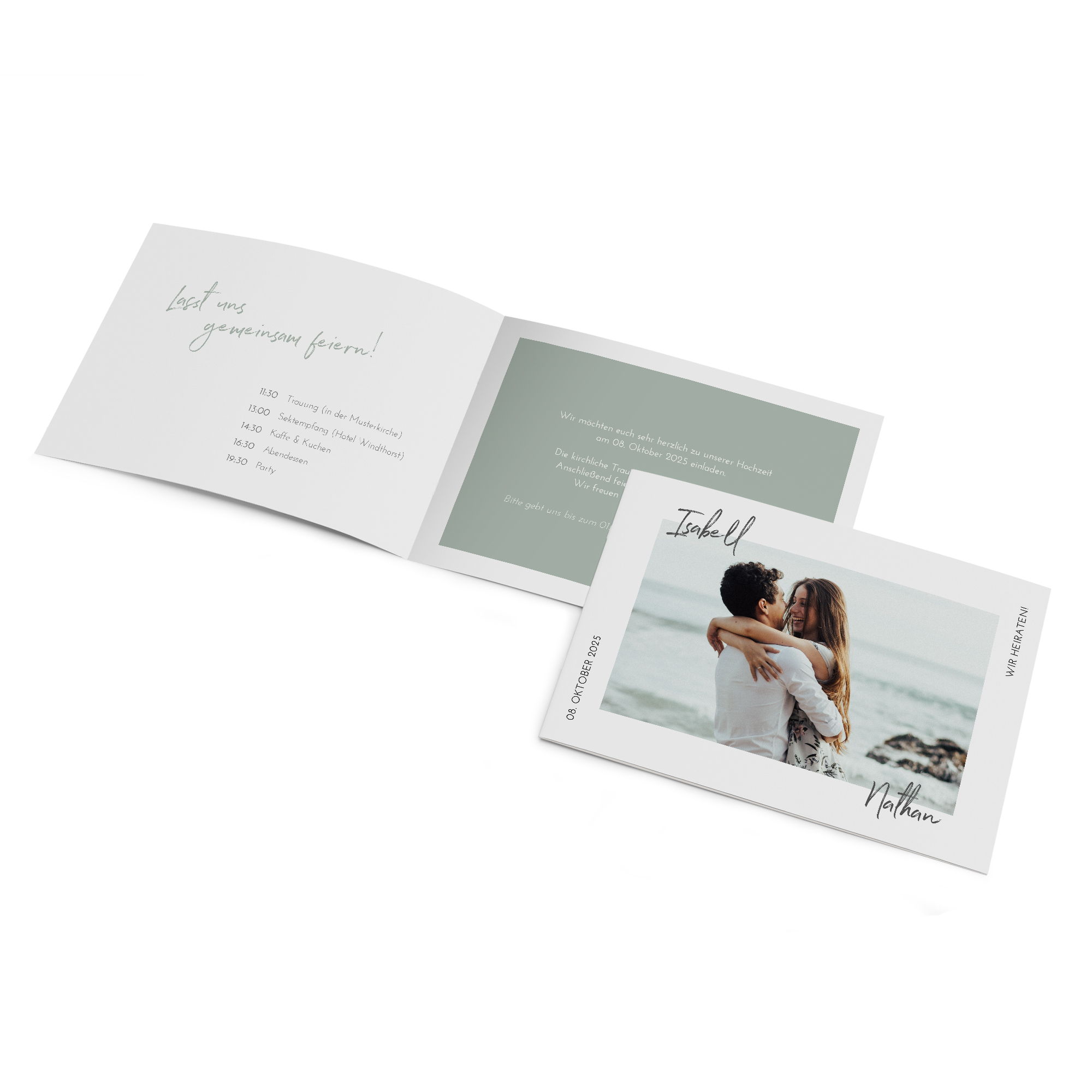 Klappkarte DIN A6 im Querformat - Minimalistisch "Florence"