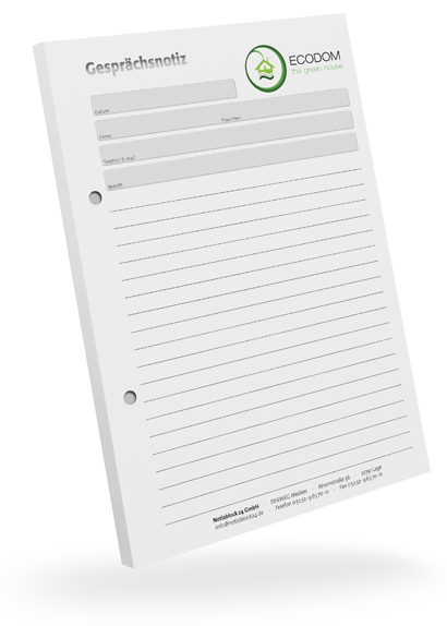 Gesprächsnotizblock A5 liniert individuell