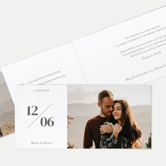 Klappkarte DIN lang im Querformat Minimalistisch - "Helsinki"