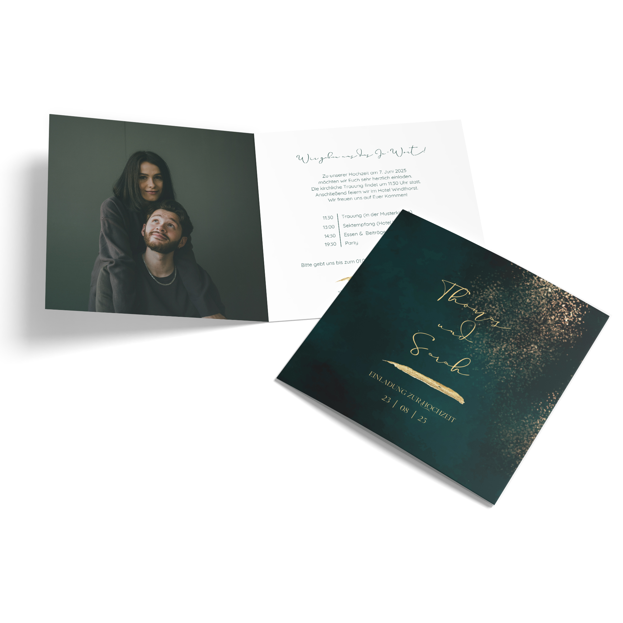 Klappkarte Quadratisch 148 x 148 mm - Vintage "Velvet Night"