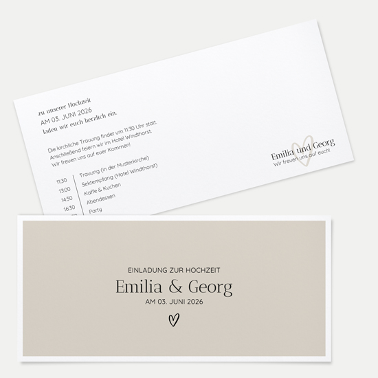 Postkarten DIN lang im Querformat 210 x 98 mm - Minimalistisch "Latte Macchiato"