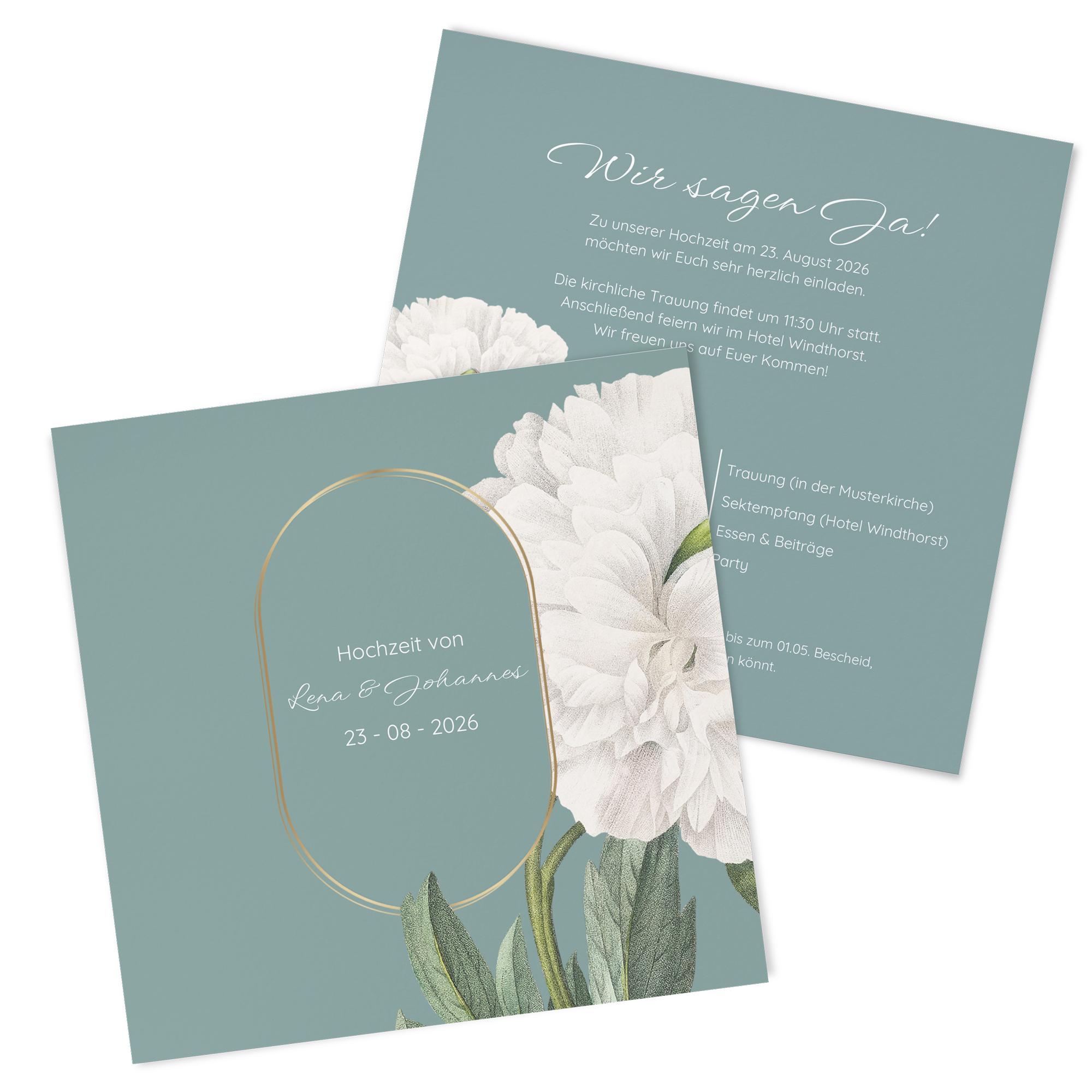 Postkarte Quadrat 148 x 148 mm - Vintage "Floral Epoque"