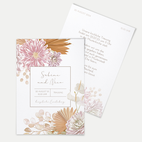 Postkarte DIN A6 im Hochformat - Floral "Terracotta Blossom"