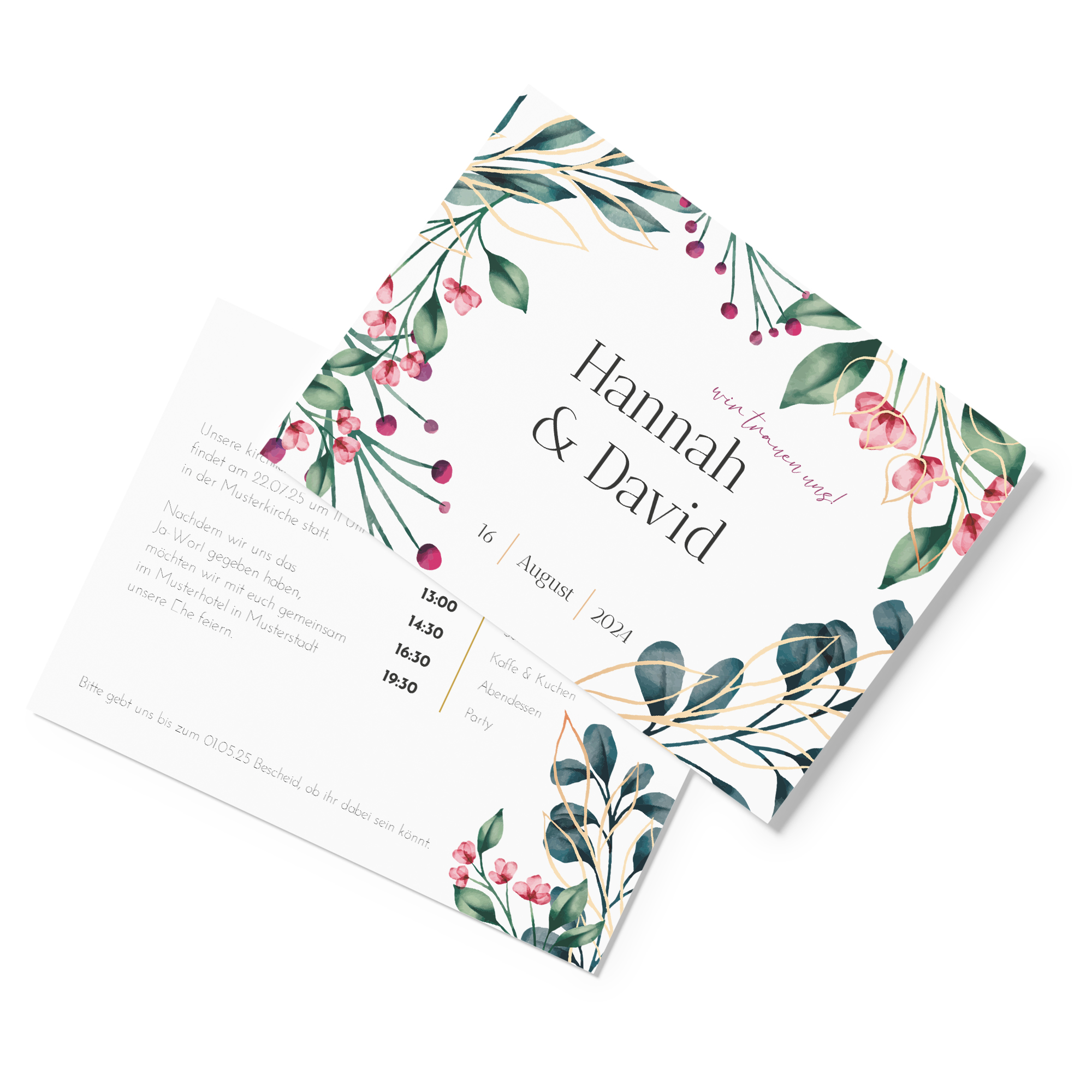 Postkarte DIN A6 im Querformat - Floral "Ivory Garden"