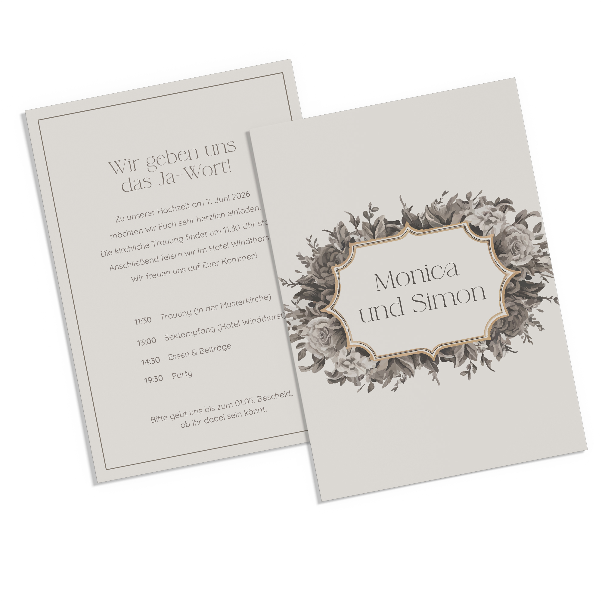 Postkarte DIN A6 im Hochformat - Vintage "Baroque Frame"