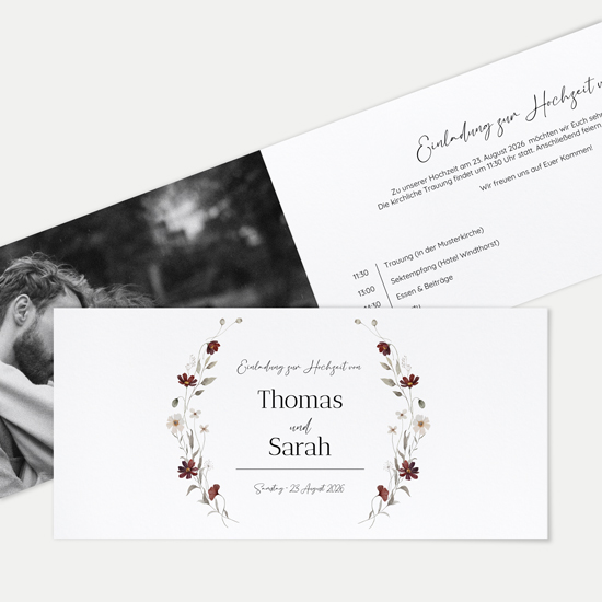 Klappkarte DIN lang im Querformat - Vintage "Velvet Night"