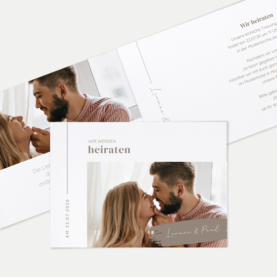 Klappkarte DIN A6 im Querformat - Minimalistisch "Copenhagen"