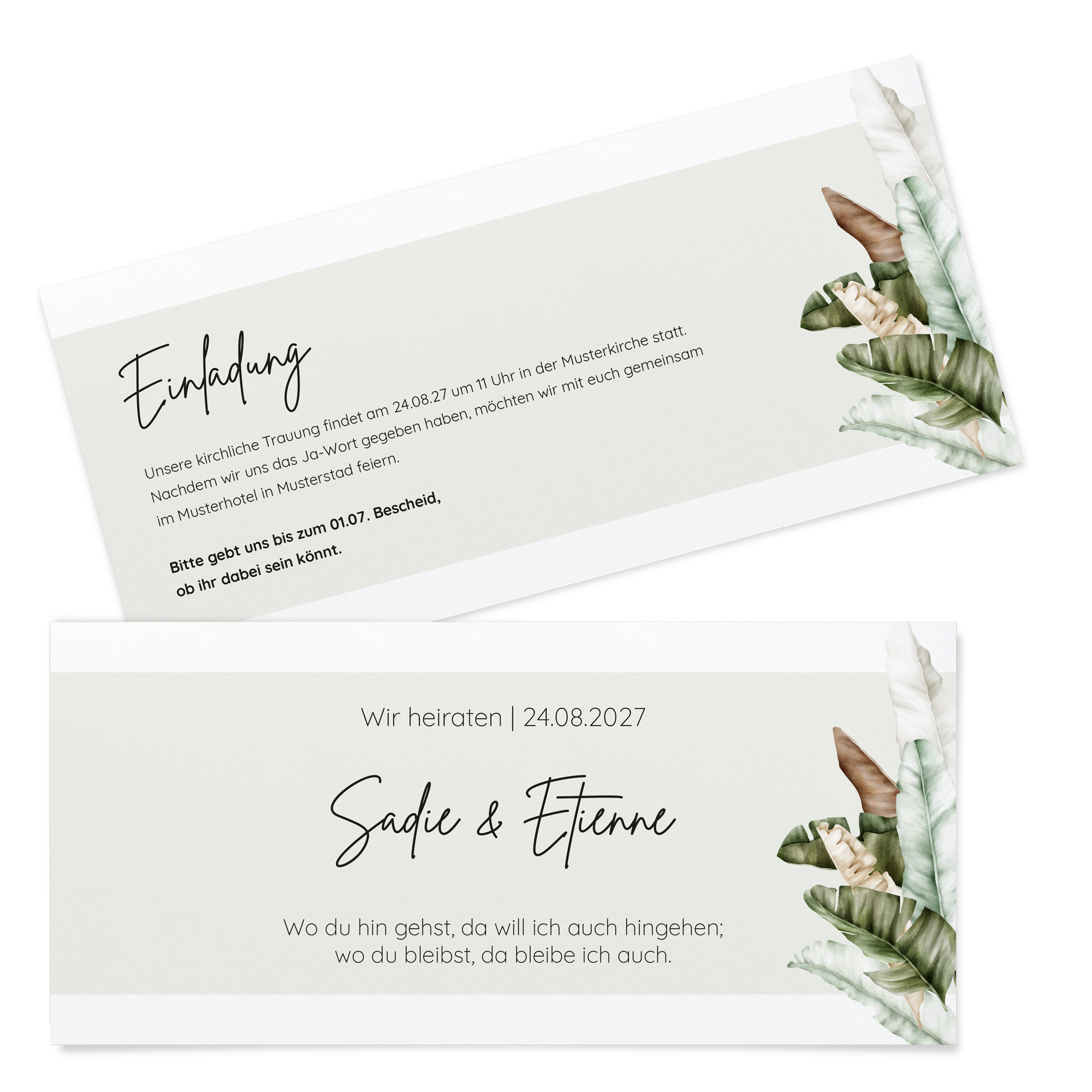 Postkarten DIN lang im Querformat 210 x 98 mm - Greenery "Manila 01"