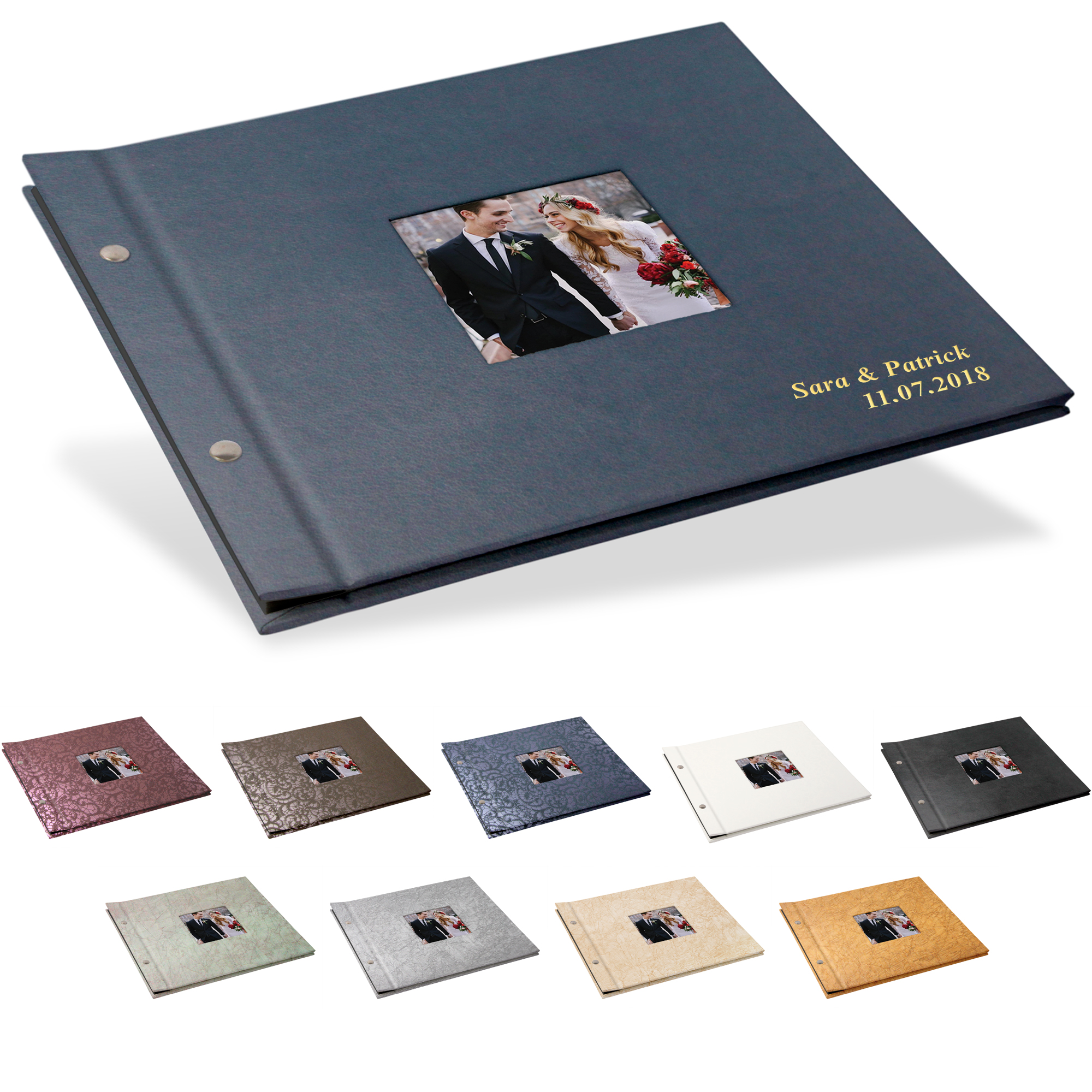 Portraitalbum Trend-Line, Format 29 x 24 cm, mit Bildausschnitt, Weiß