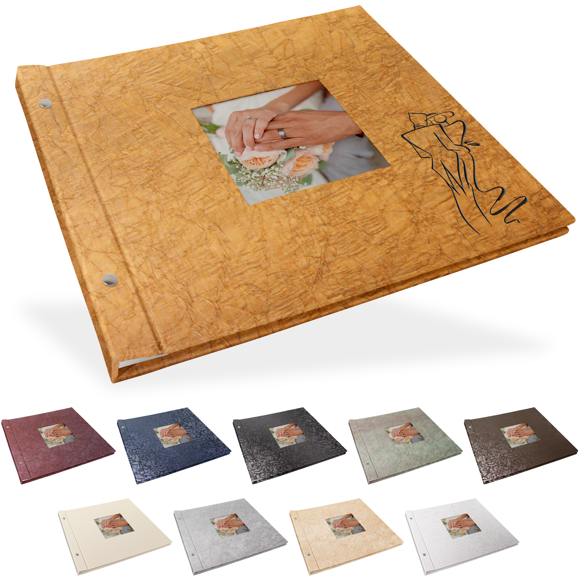 Portraitalbum Comfort-Line 34 x 31 cm, Weiß, mit Bildausschnitt