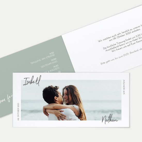 Klappkarte DIN lang im Querformat Minimalistisch - "Florence"