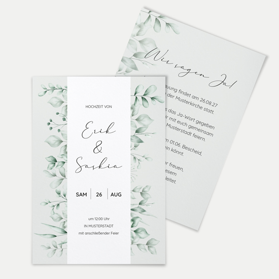 Postkarte DIN A6 im Hochformat - Greenery "Evergreen Mint"