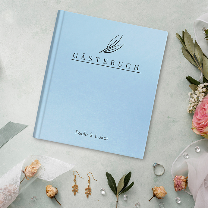 Gästebuch Hochzeit Hellblau