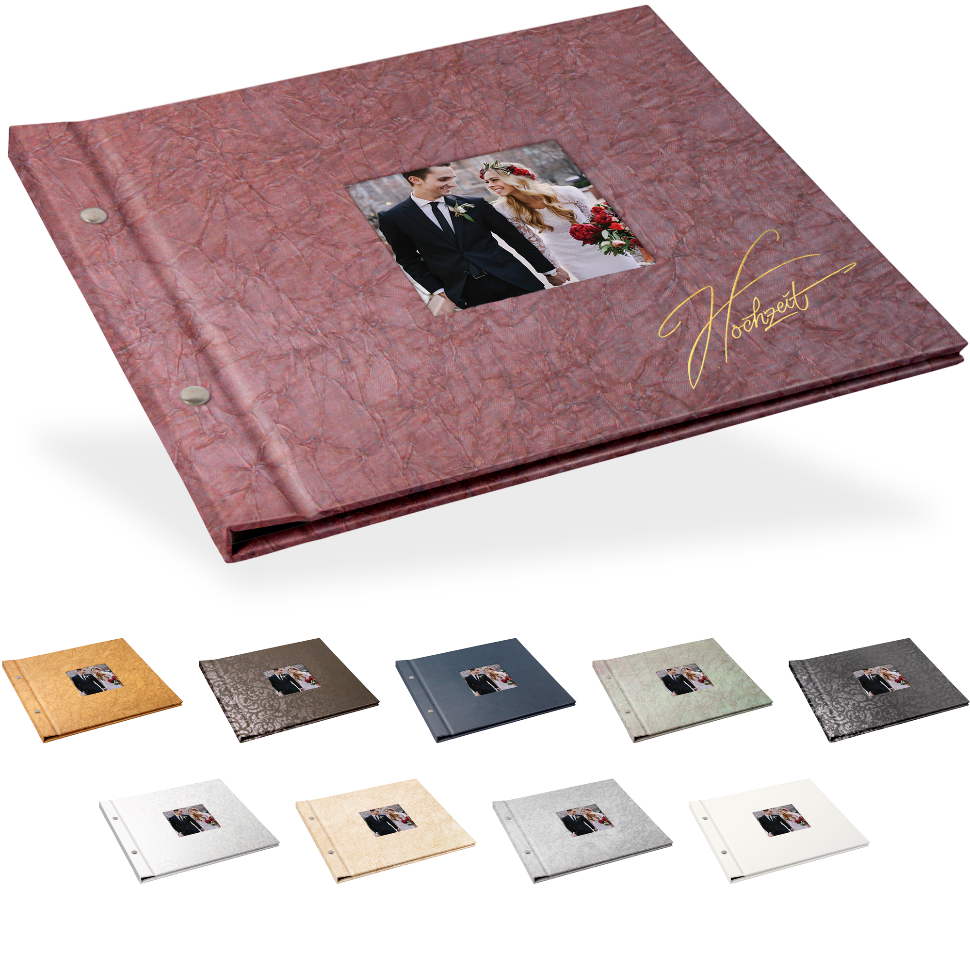 Portraitalbum Comfort-Line 28 x 25 cm, Schwarz, mit Bildausschnitt