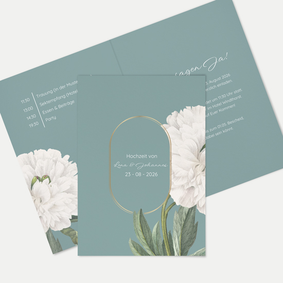 Klappkarte DIN A6 im Hochformat - Vintage - "Floral Epoque"